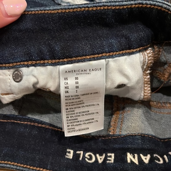 American Eagle Hi-Rise Shortie Distressed 00 Raw Hem Country Beach - Picture 7 of 7